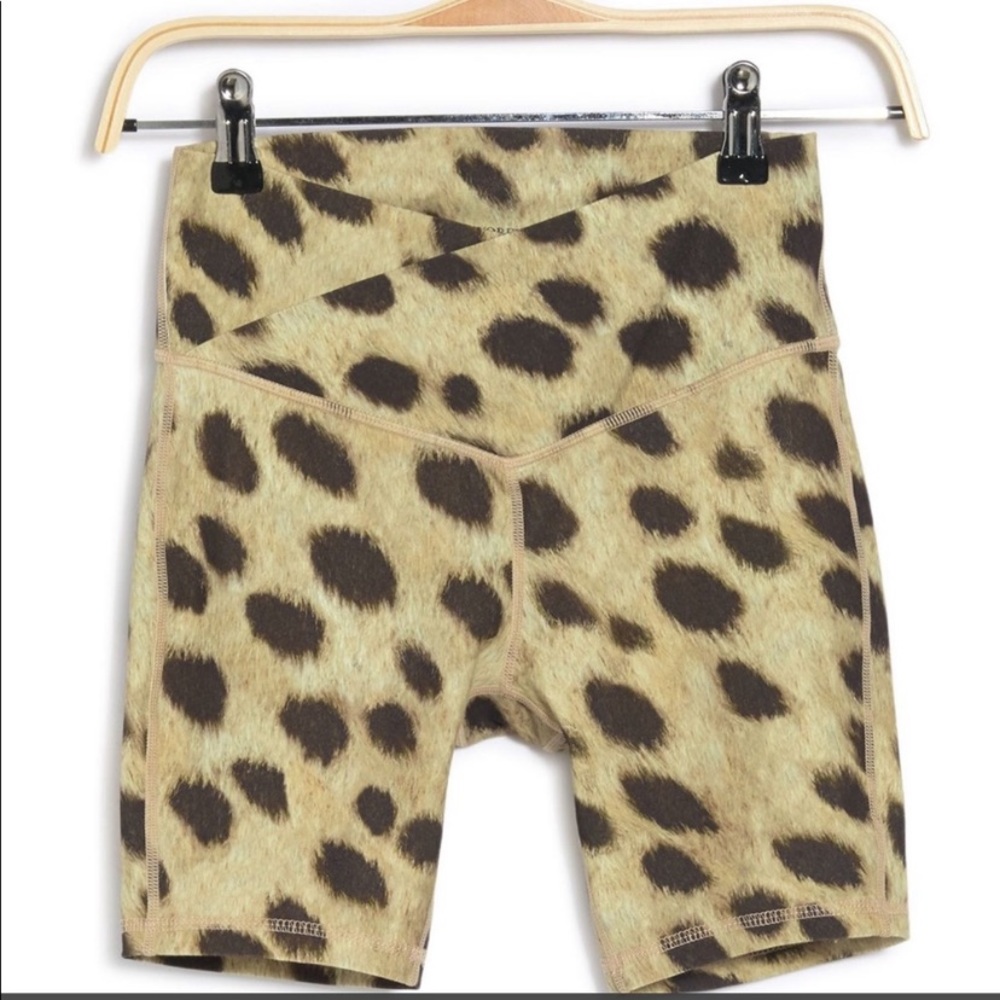 WeWoreWhat Splice Leopard Biker Shorts NWT